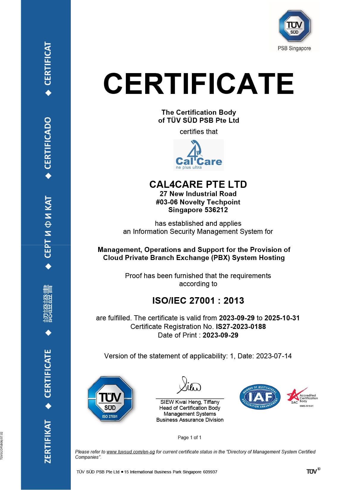 Cal4Care-ISO
